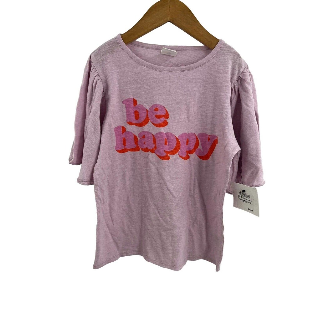 Stem Purple Be‎ Happy Ruffle Sleeve 5 New